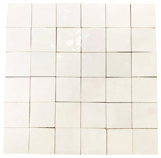 Contemporary Zellige White, 12"x12"x1/2" Panel