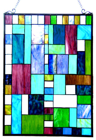 PICASSO Tiffany-glass Rectangle Window Panel 18x24