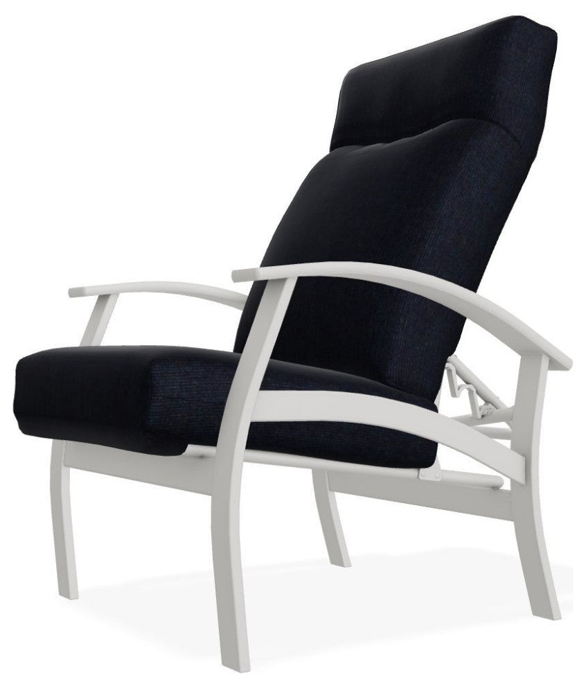 Belle Isle Cushion Outdoor Adjustable Back Chair, Indigo/Snow