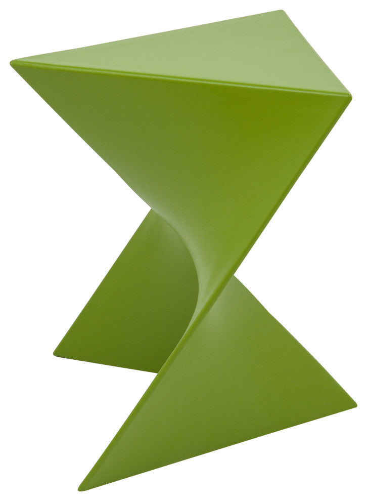 Leisuremod Randolph Modern Triangle Accent Side End Table, Green, Set of 2