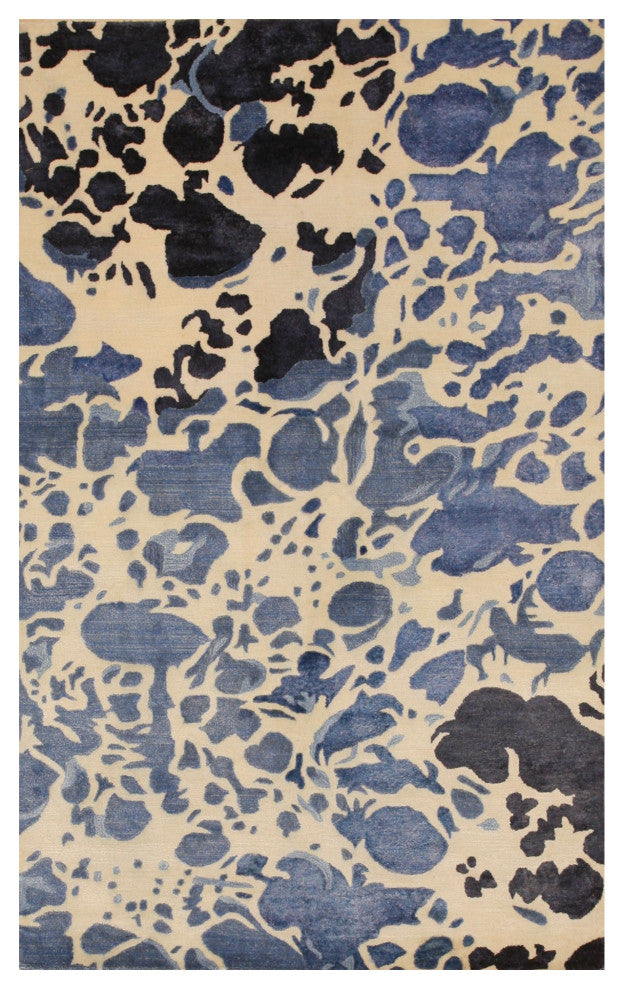 Hand-Tufted Wool/Viscose Ivory Contemporary Abstract Palermo Rug, 8'9x11'9