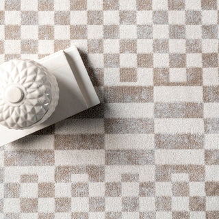 Nuloom Nikita Faded Geometric Machine Washable Area Rug, Beige 2'8"x6'