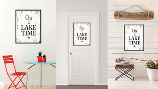 On Lake Time Inspirational, Canvas, Picture Frame, 28"X37"