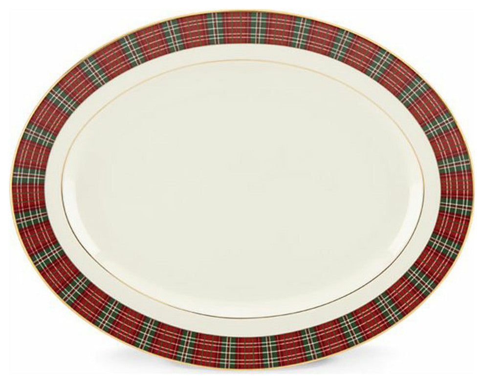 Lenox Winter Greetings Plaid 16 Inch Platter