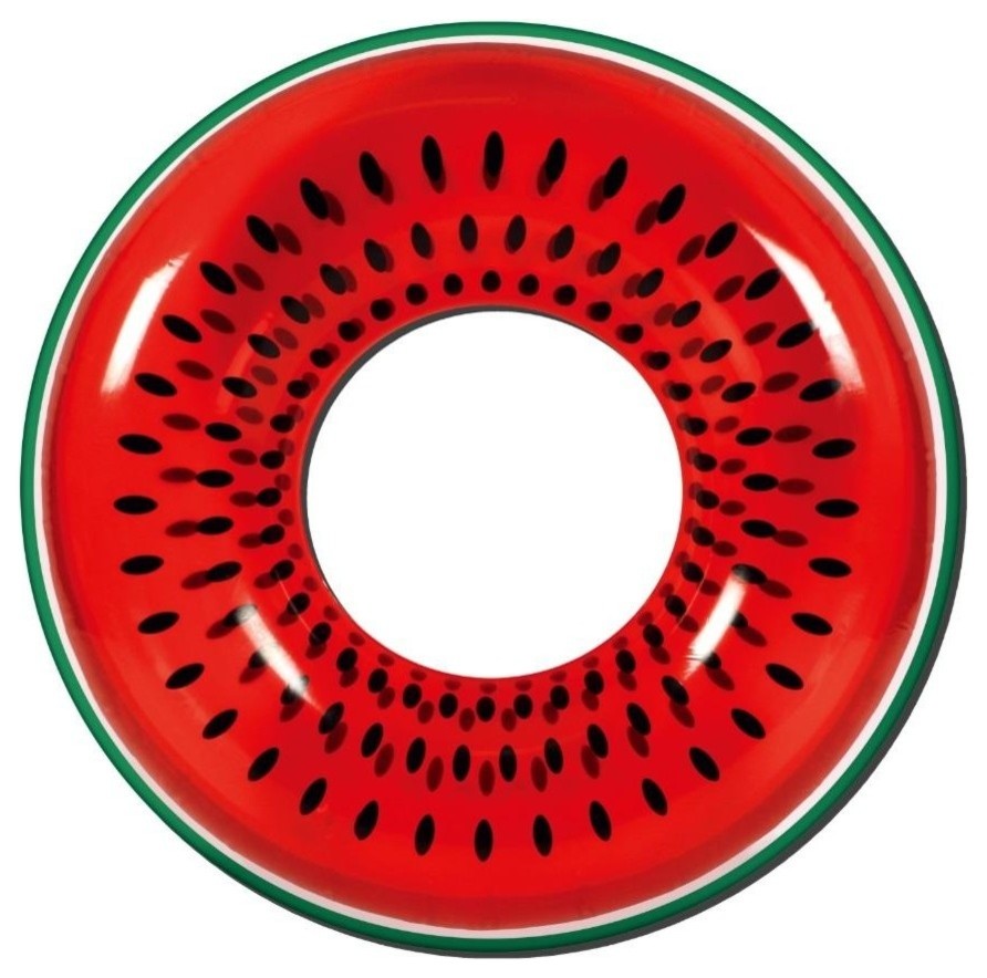 42" Red Watermelon Fruit Inflatable Swimming Pool Inner Tube Ring Float