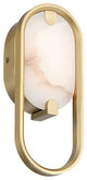 Noga, Wall Sconce , 11", Gold, Alabaster