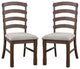 Side Chair, Set of 2, Gray Fabric, Rustic Brown and Oak Finish, Pascaline
