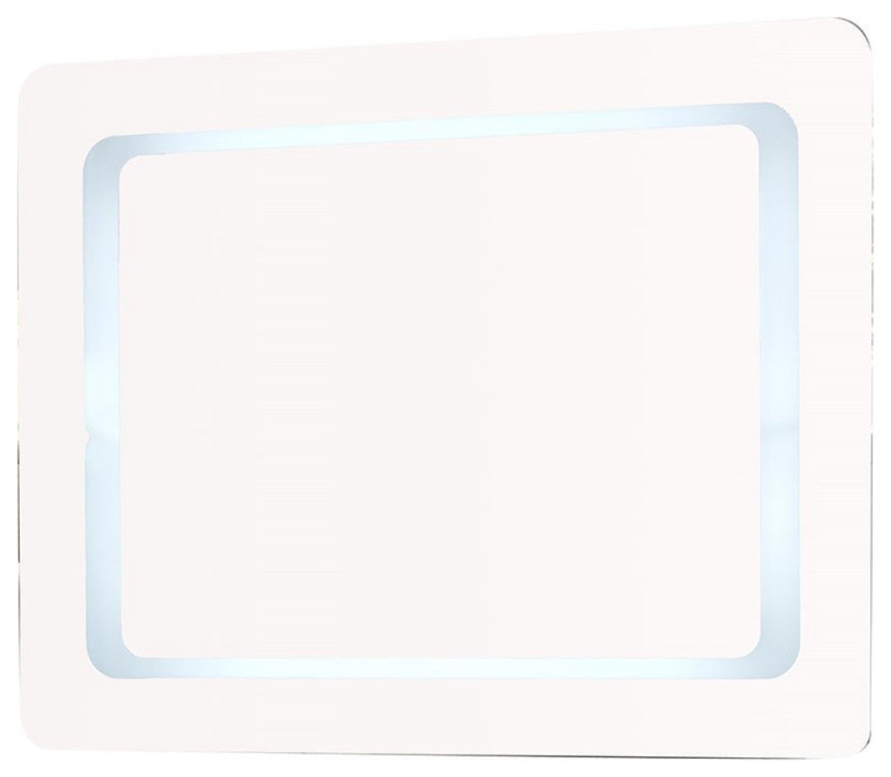 36" Rectangular Led Bordered Illuminated Mirror With Bluetooth Speakers