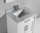 Vanity Set With Carrara Marble Top, 30", White, Led Sensor-Switch Mirror