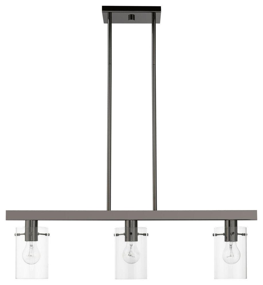 Munich 3 Light Black Chrome Linear Chandelier