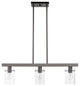 Munich 3 Light Black Chrome Linear Chandelier