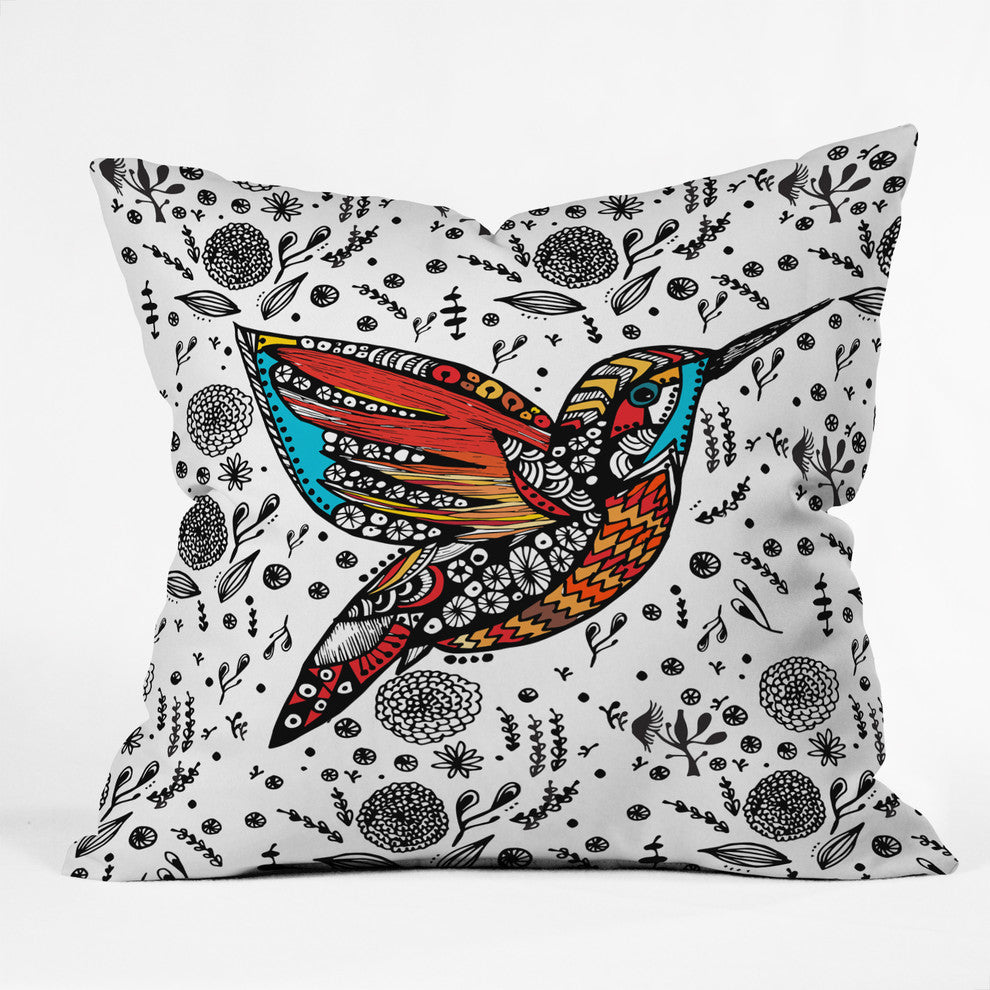 Deny Designs Julia Da Rocha Humming Bird In Paradise Outdoor Throw Pillow
