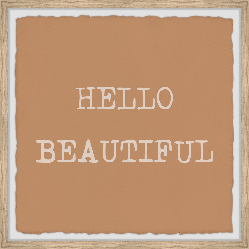 "Hello Beautiful V" Framed Painting Print, 18x18