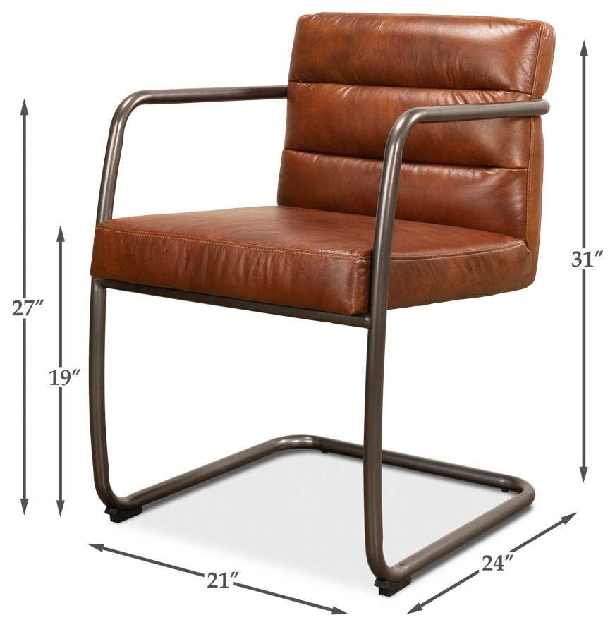 Industrial Leather Armchair