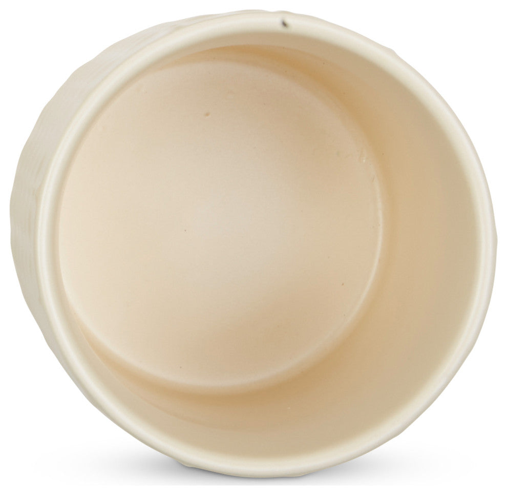 Antique White Matte Retro Vine Texture Ceramic Canister (Set of 3)
