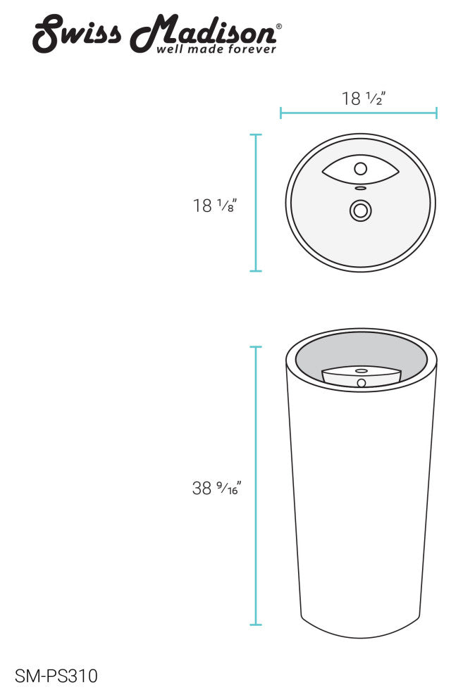 St. Tropez Circular One Piece Pedestal Sink