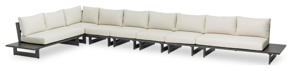 Maldives Cream Water Resistant Fabric Outdoor Patio Modular Sectional