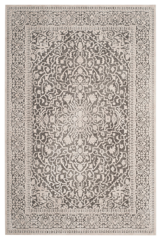 Safavieh Reflection Collection RFT670 Rug, Dark Grey/Cream, 4' X 6'