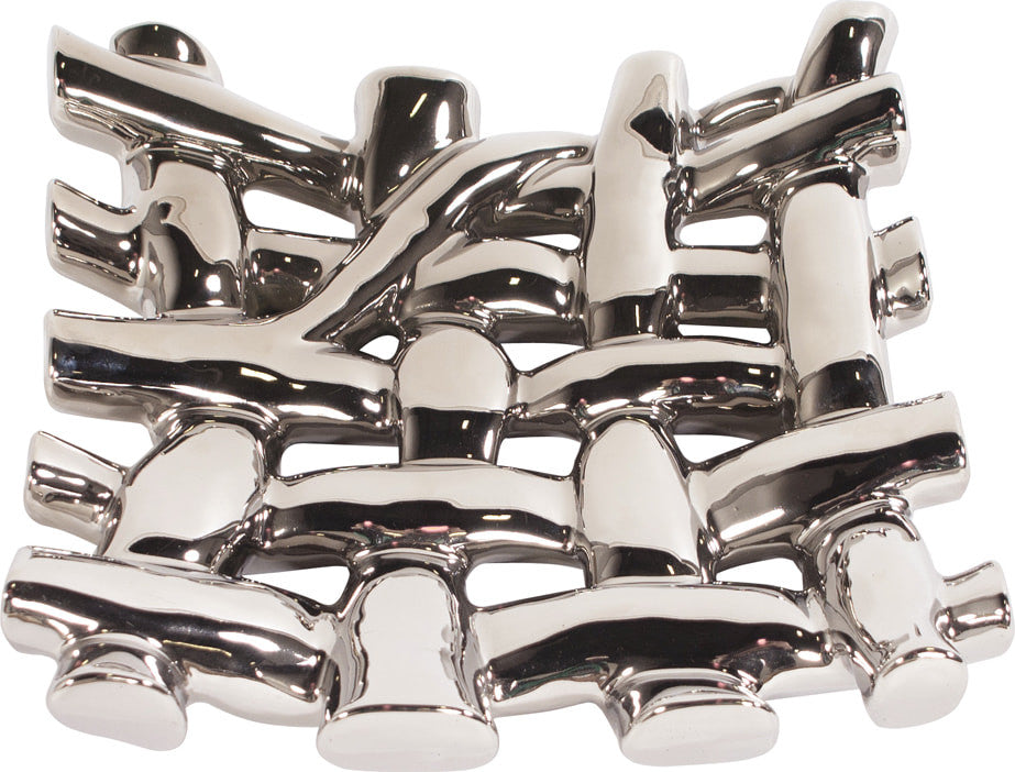 Howard Elliott Nickel Plated Crisscross Bowl