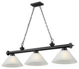 Zlite 2306-3MB-AWL14 3-Light Billiard, White Linen