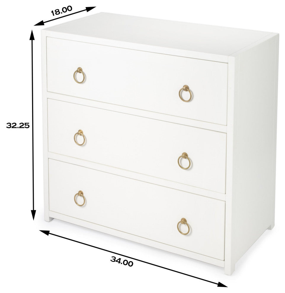 Lark White 3 Drawer Chest