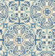 Florentine Tile Pattern Wallpaper, Blue, Bolt