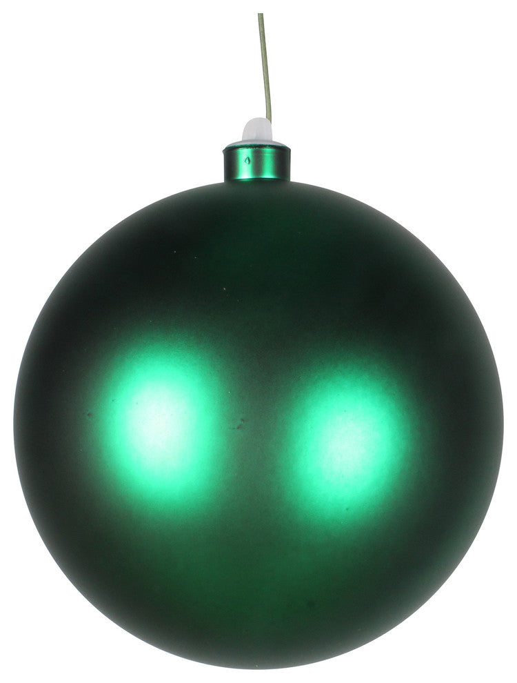 140Mm 5.5" Green Matte Ball Ornament With Wire And Uv Coating