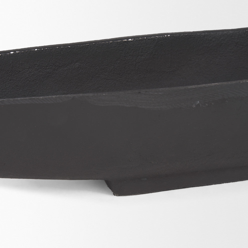 Piero Large Matte Black Metal Decorative Bowl