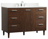 Home Living Modern Natural Oak-Light Bathroom Vanity, Walnut, 48"