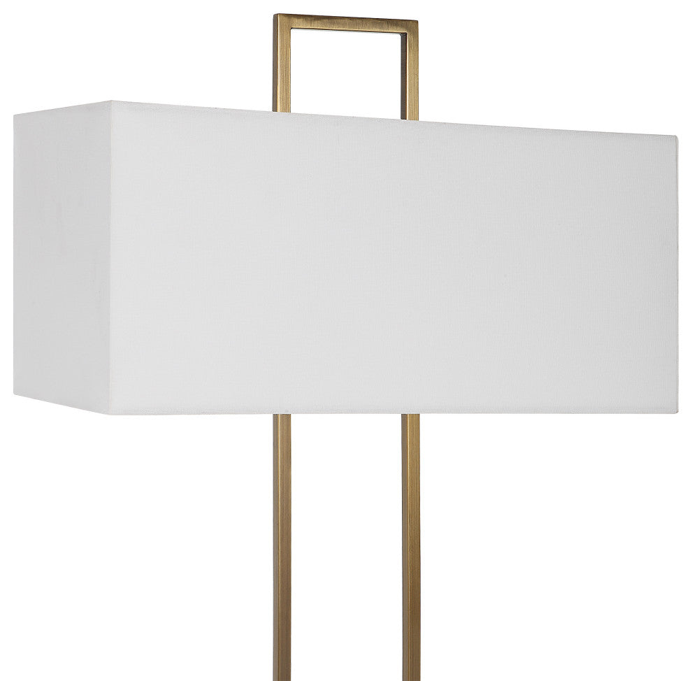 Uttermost Column White Marble Table Lamp
