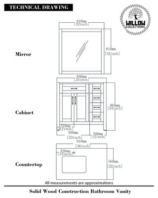Cambridge 36 Left Offset Bath Vanity in Coventry Gray 2" Piatra Gray