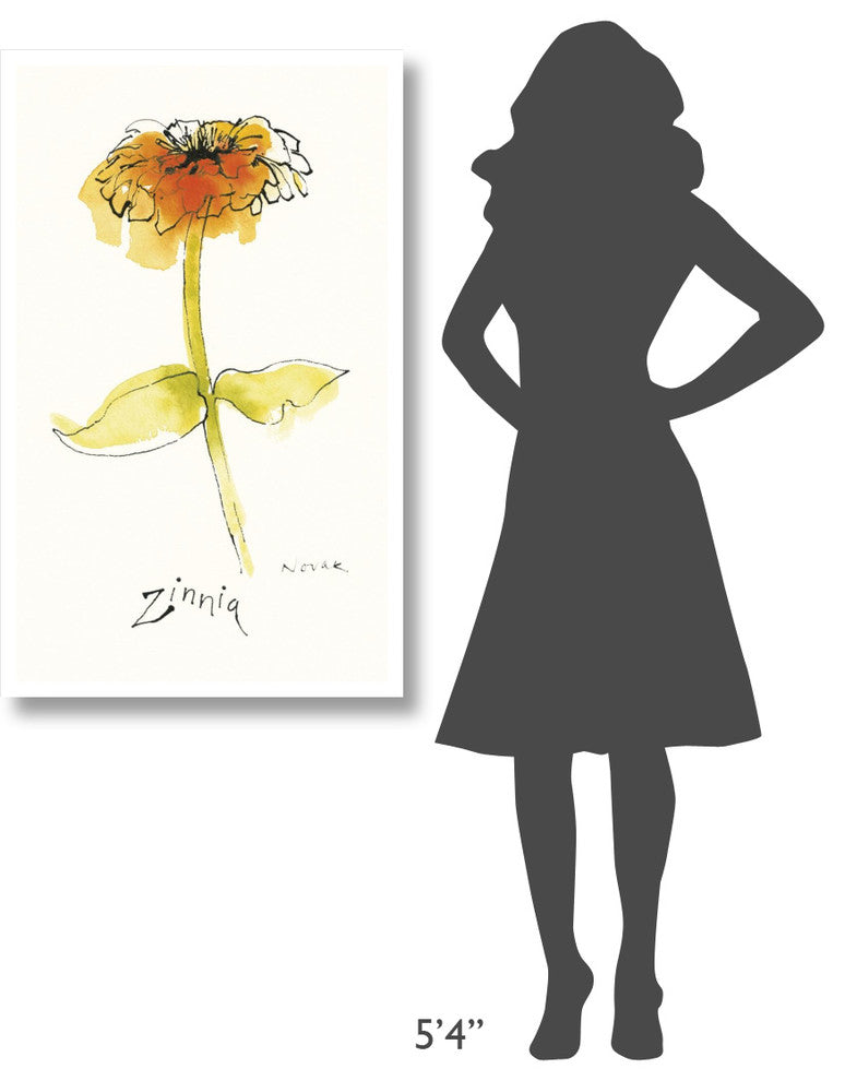 "Zinnia III" Digital Paper Print by Shirley Novak, 26"x42"