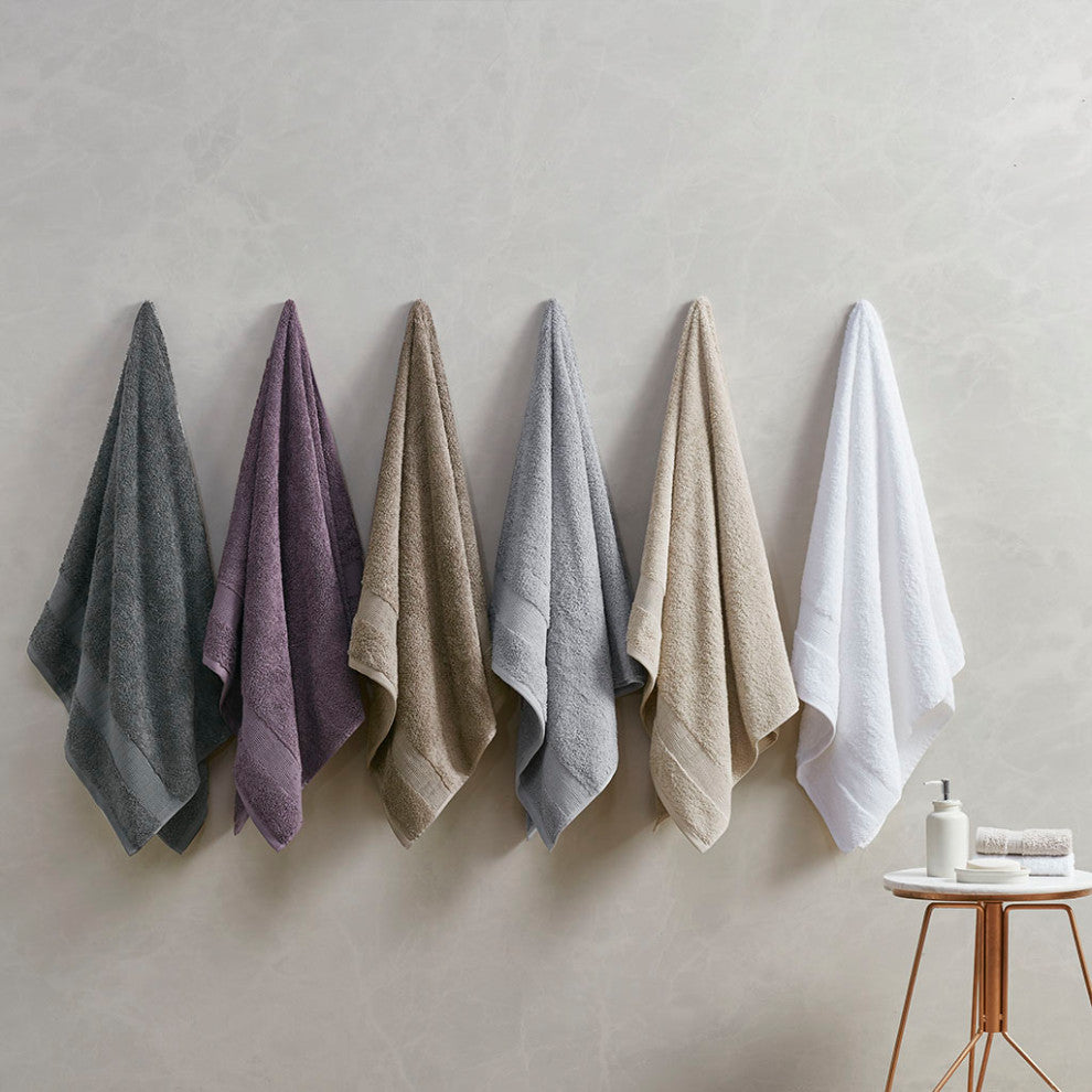 Madison Park Signature Luce 100% Egyptian Cotton 6 Piece Towel Set, Dark Gray