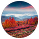 Autumn In The Carpathian Mountains, Landscape Disc Metal Wall Art, 11"