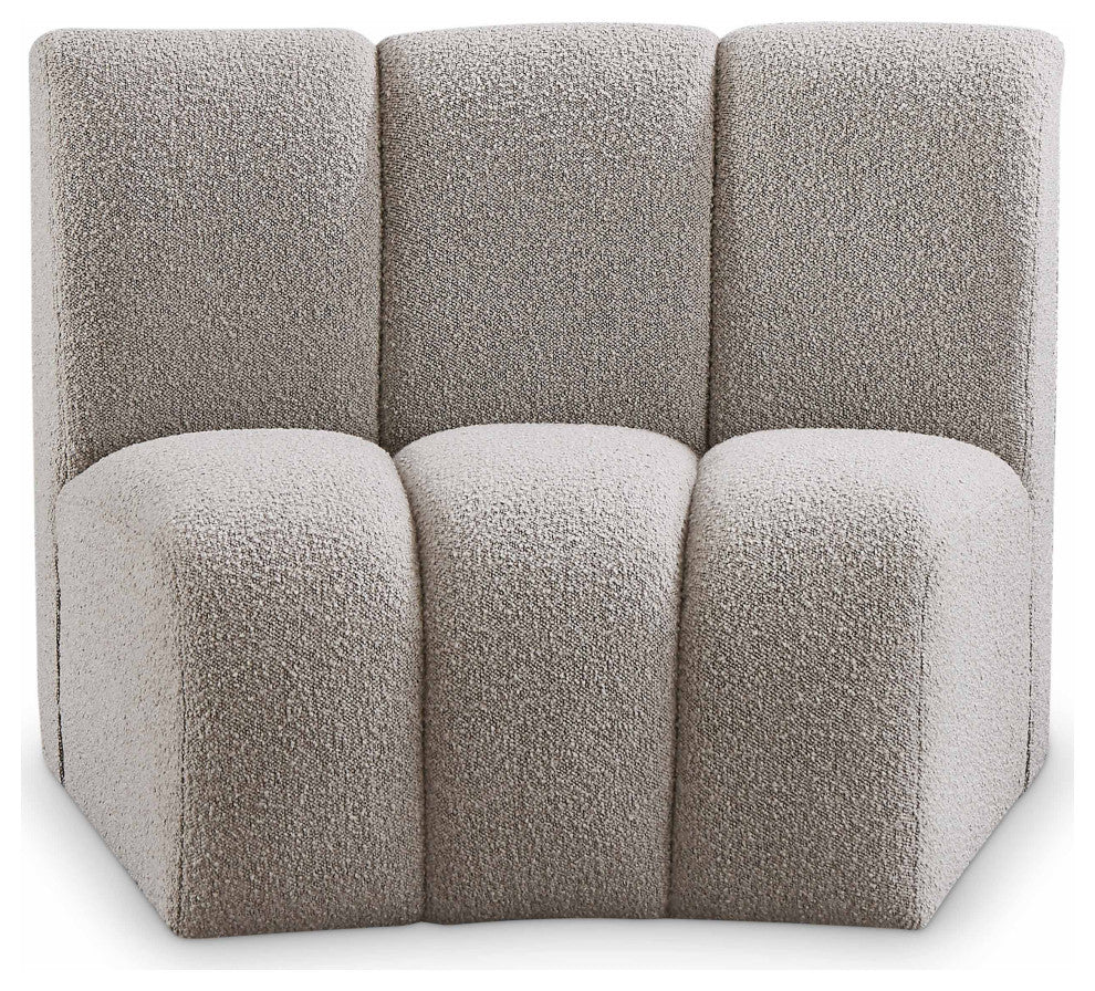 Infinity Boucle Fabric Upholstered Modular Chair, Brown