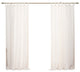 100% Linen Romantic Tie Top Curtain Set, White, 52" W X 96" L