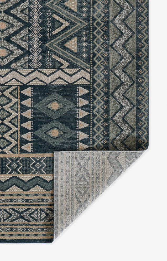 Momeni Genevieve Polyester Blue Area Rug 3'10" X 5'7"
