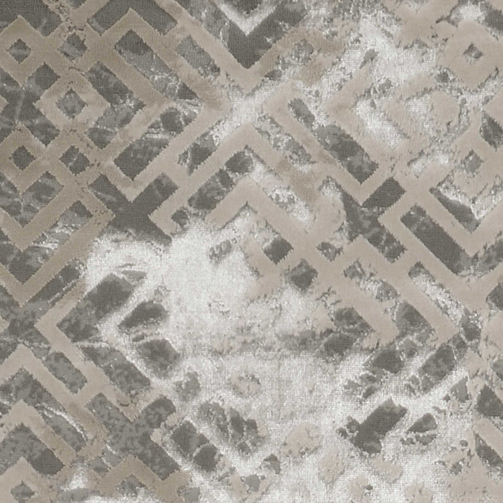 HomeRoots 5' x 8' Sand Silver Geometric Maze Pattern Indoor Area Rug