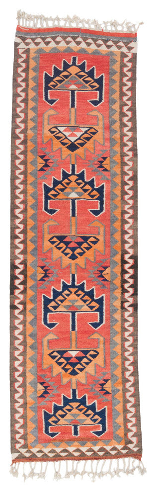 Vintage Turkish Kilim Runner 3' 5" x 11' 5", 41 in. x 137 in.