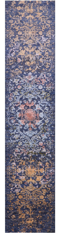 Runner Modern Handmade Wool and Silk Rug 2' 6" X 12' 0" Q11822