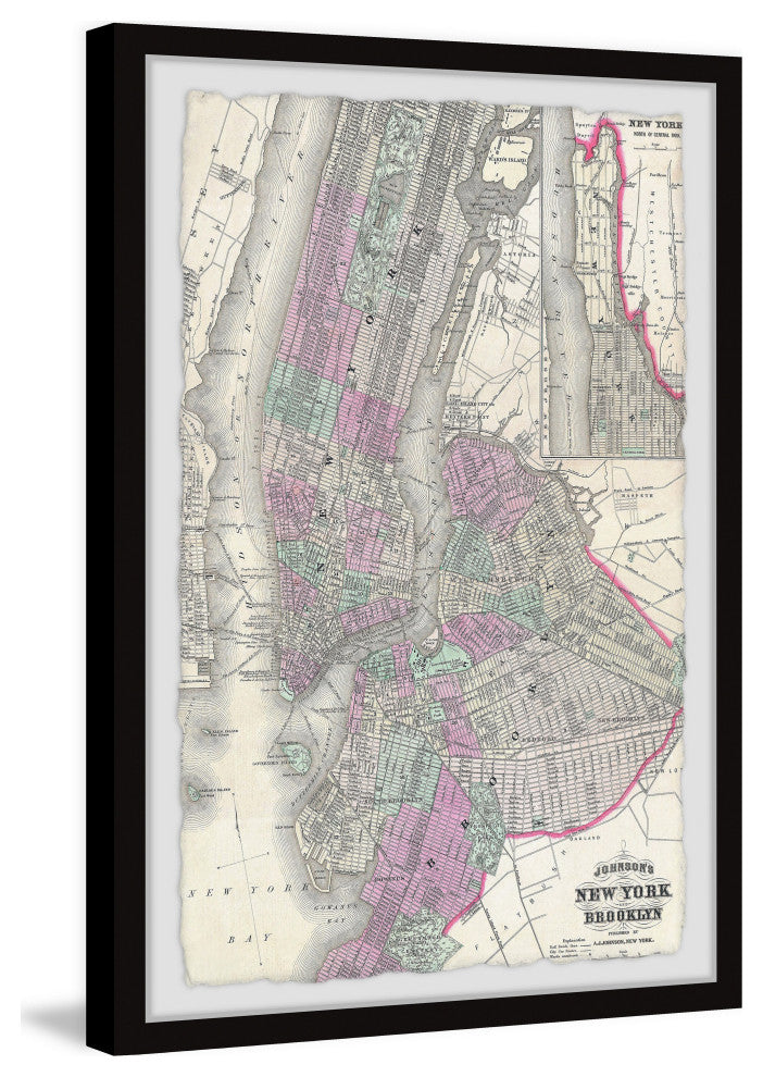 "New York Plan" Framed Painting Print, 16x24