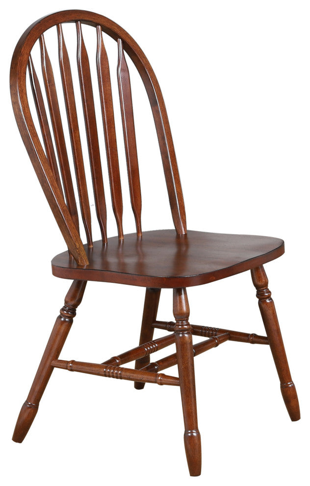 6-Piece 76" Extendable Butterfly Dining Table Set, Chestnut Brown Wood
