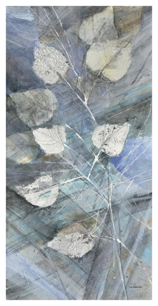 "Silver Leaves I" Digital Paper Print by Albena Hristova, 38"x74"