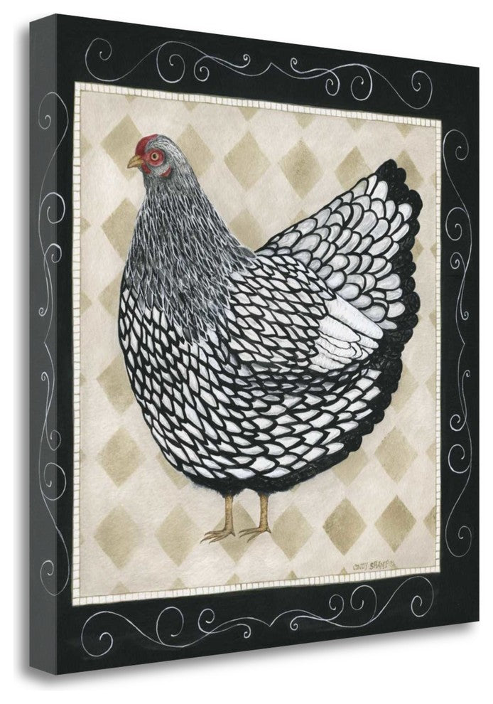 "Rooster And Hen II" By Cindy Shamp, Giclee Print on Gallery Wrap Canvas