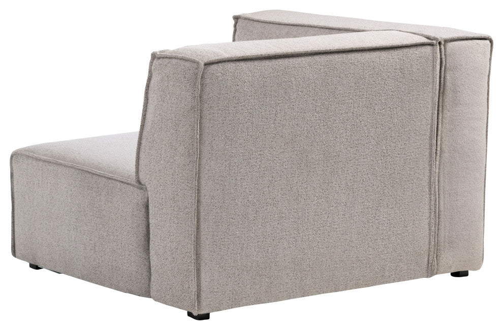 Burt Square Arm Modular End Chair, Taupe Boucle, Left End
