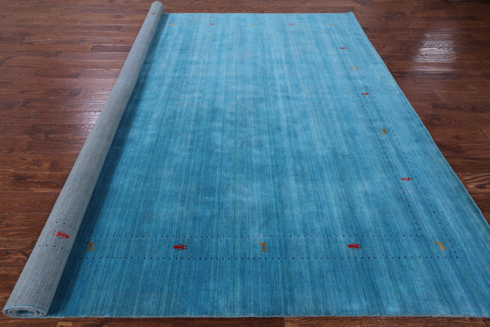 9' Square Hand-Knotted Persian Gabbeh Rug Q7028