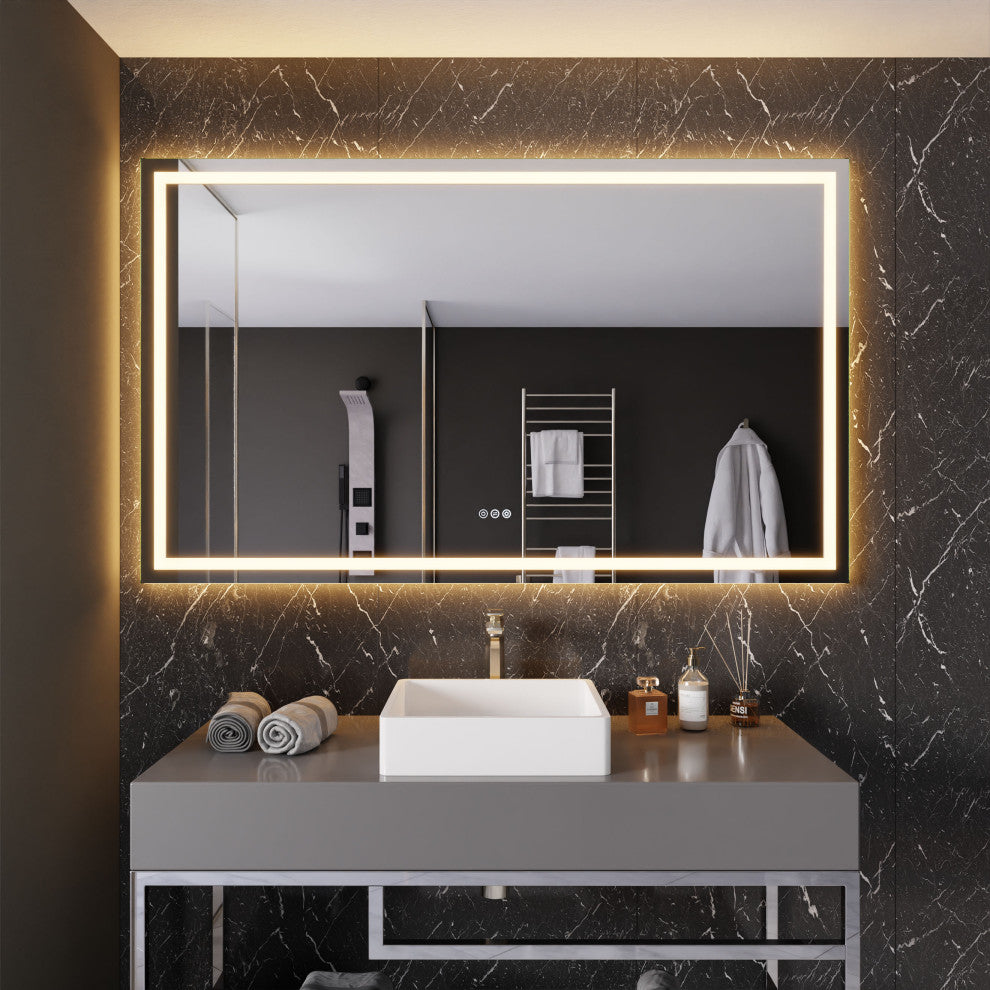 ANZZI 36" x 60" Frameless LED Front/Back Light Bathroom Mirror WithDefogger