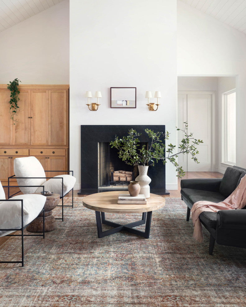 Chris Loves Julia x Loloi Jules Lagoon/Brick 2'-6" x 9'-6" Area Rug