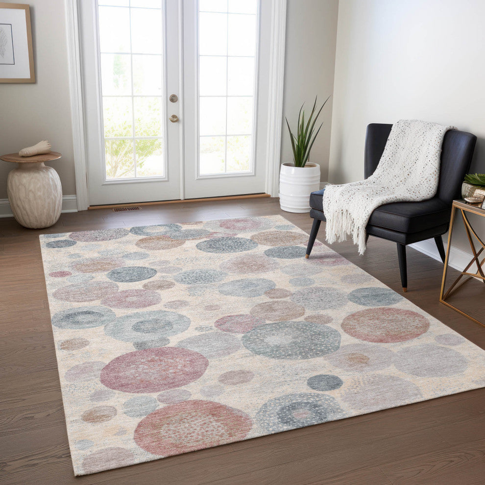 Machine Washable Indoor/Outdoor Chantille ACN1896 Peach 2'6" x 3'10" Rug