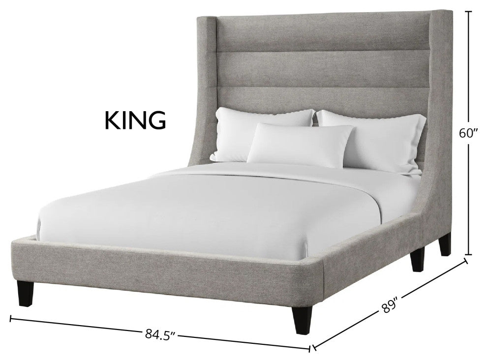 Parker Living Sleep Jacob Luxe Bed, Luxe Light Grey, King